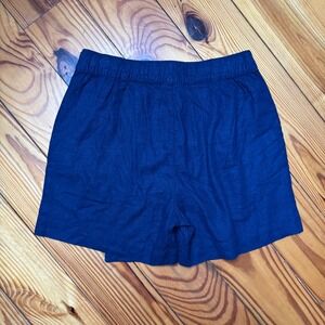NWT St. John's Bay Linen Blend Skort Women Size 8 Navy Blue Casual Comfy Coastal
